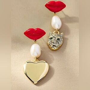 Clare V. Le Charm Mismatch Drop Earrings